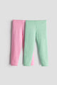 Baby Leggings - Pack of 2 (Girls, Soft Cotton, Stretchable, Everyday Comfort)