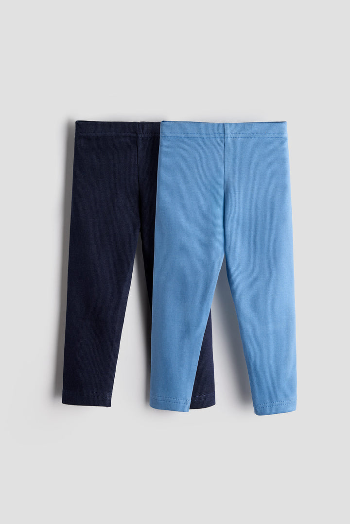 Baby Leggings - Pack of 2 (Unisex, Soft Cotton, Stretchable, Everyday Comfort)