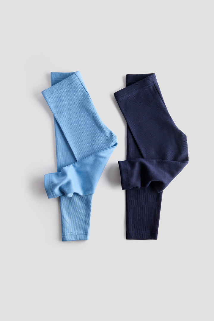 Baby Leggings - Pack of 2 (Unisex, Soft Cotton, Stretchable, Everyday Comfort)