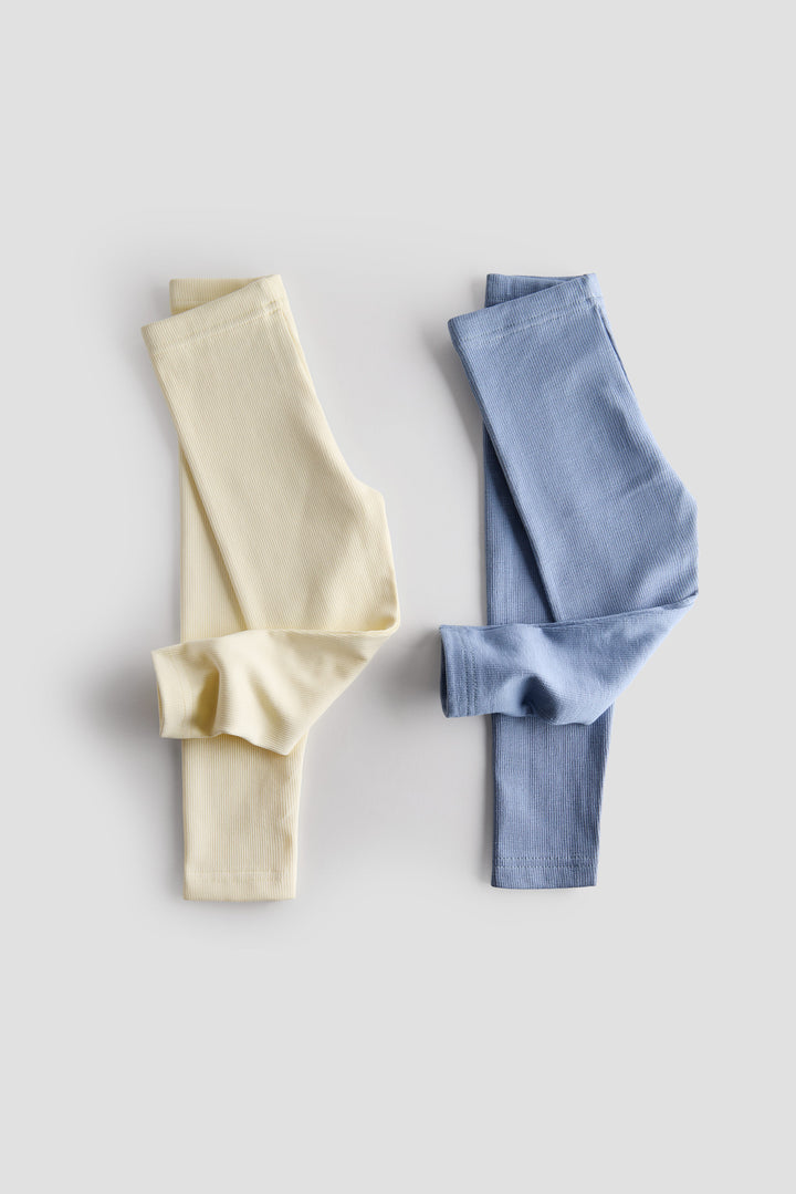 Baby Leggings - Pack of 2 (Unisex, Soft Cotton, Stretchable, Everyday Comfort)