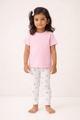 White blueberry print leggings for little girls