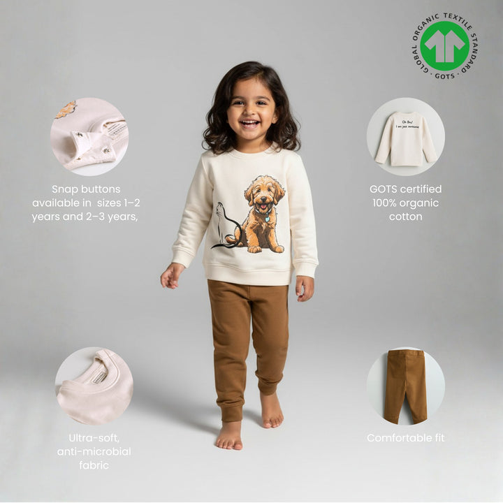 GOTS Certified Organic Cotton Sweatshirt Pant Set | Dog and Cat | Unisex | Kids
