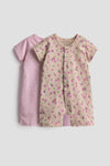 Floral Pink Half Romper Set - Pack of 2