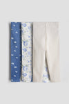 Ribbed Cotton Printed Leggings for Babies & Toddlers – Pack of 3