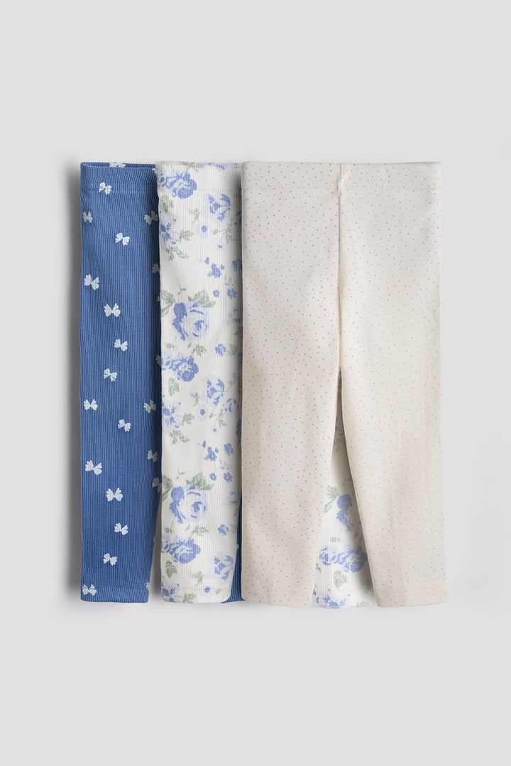 Ribbed Cotton Printed Leggings for Babies &amp; Toddlers – Pack of 3