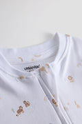 2 Way Double Zipper Baby Sleepsuit – Pack of 2 | Safari Animals & Elephant Print