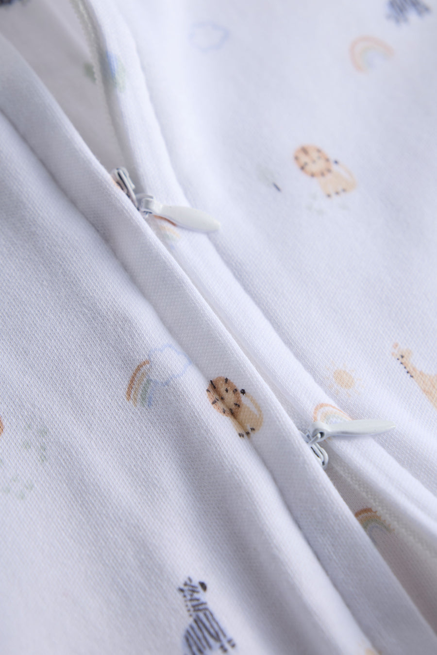 2 Way Double Zipper Baby Sleepsuit – Pack of 2 | Safari Animals & Elephant Print
