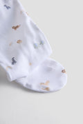 2 Way Double Zipper Baby Sleepsuit – Pack of 2 | Safari Animals & Elephant Print