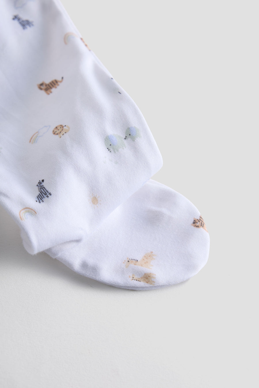 2 Way Double Zipper Baby Sleepsuit – Pack of 2 | Safari Animals & Elephant Print