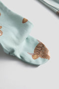 Little Moo Highland Cow Zip Sleepsuit | Mint & Brown