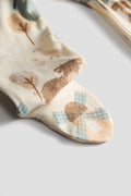 Farm Animal 2 Way Zip-Up Baby Sleeper | Cream Cotton Footie