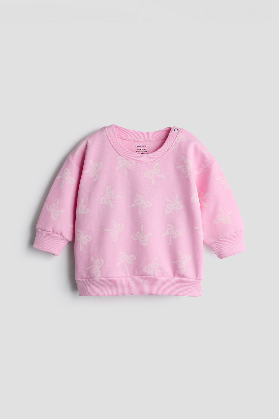 Pink Bow Print Sweatshirt and Jogger Set