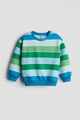 Blue and Green Multi-Stripe Sweatshirt