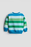 Blue and Green Multi-Stripe Sweatshirt