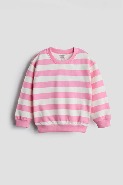 Pink and White Stripe Sweatshirt
