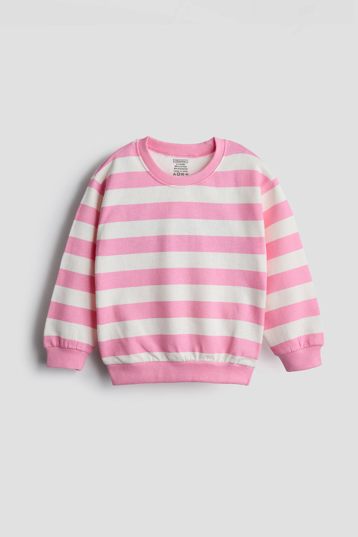 Pink and White Stripe Sweatshirt