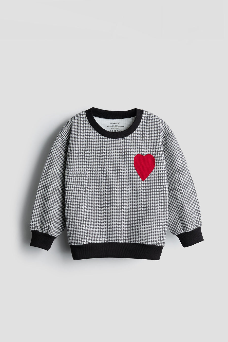Houndstooth Heart Sweatshirt and Jogger Set
