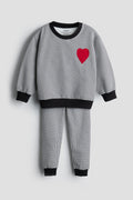 Houndstooth Heart Sweatshirt and Jogger Set