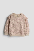 Pink Leopard Ruffle Sweatshirt and Jogger Set