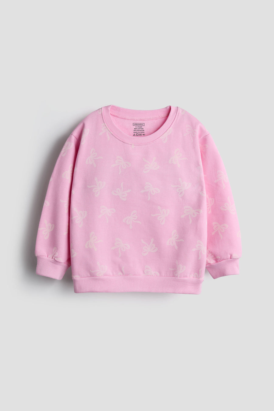 Pink Bow Print Sweatshirt and Jogger Set