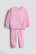 Pink Bow Print Sweatshirt and Jogger Set