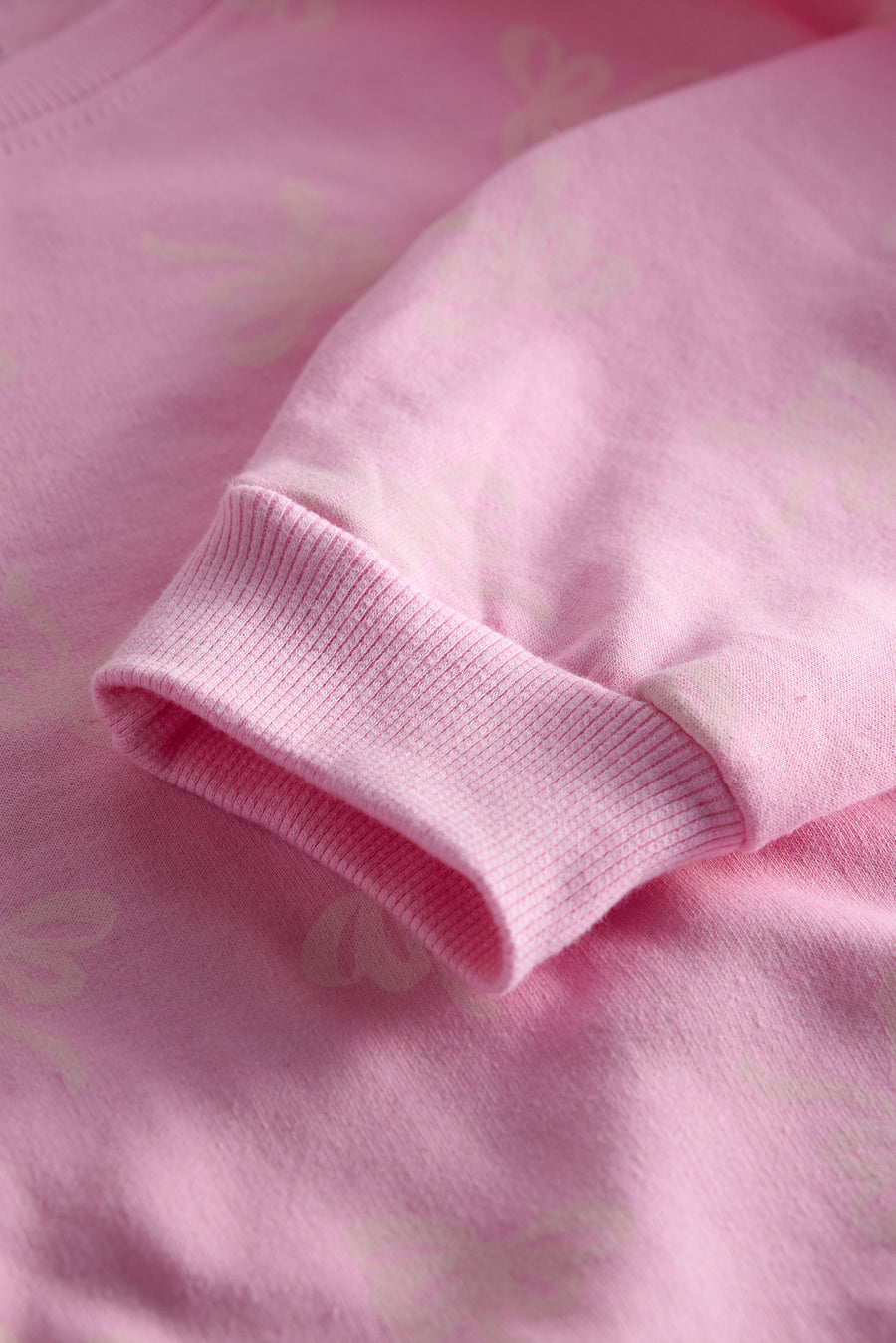 Pink Bow Print Sweatshirt and Jogger Set