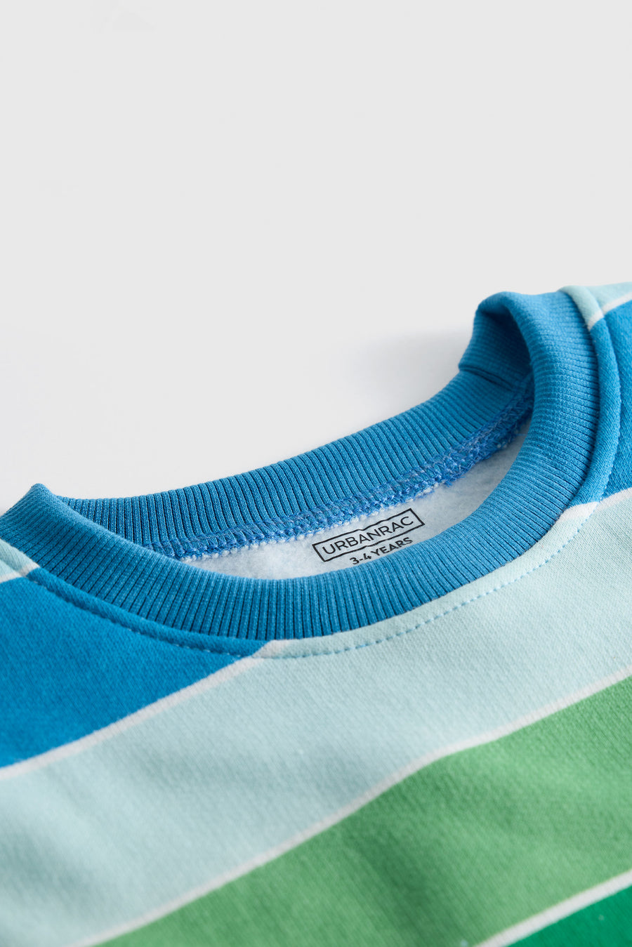 Blue and Green Multi-Stripe Sweatshirt