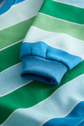 Blue and Green Multi-Stripe Sweatshirt