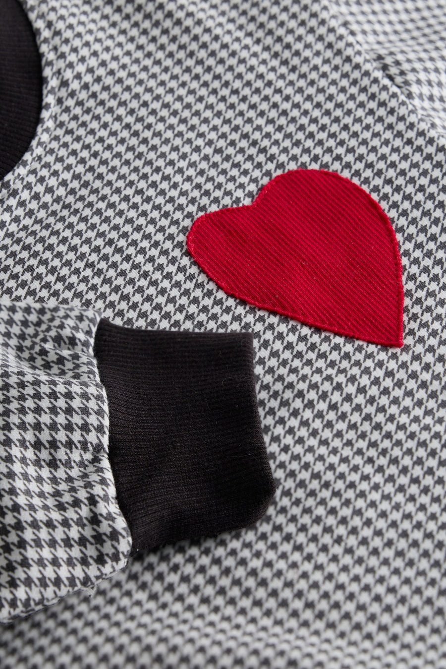 Houndstooth Heart Sweatshirt and Jogger Set