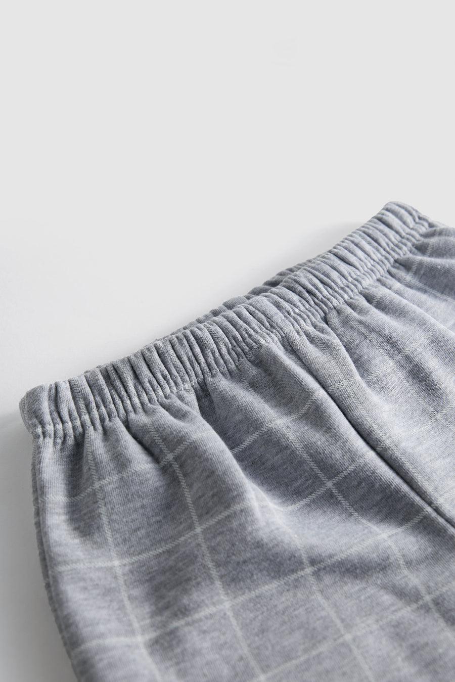Grey Windowpane Check Fleece Sweatshirt and Jogger Set