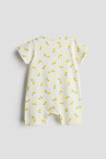 Interlock Cotton Half Romper | Lemon