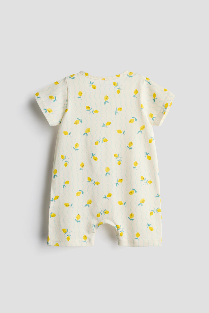 Interlock Cotton Half Romper 2 Pack | Lemon Duck
