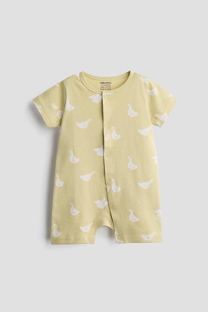 Interlock Cotton Half Romper 2 Pack | Lemon Duck