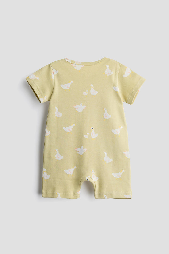 Interlock Cotton Half Romper 2 Pack | Lemon Duck