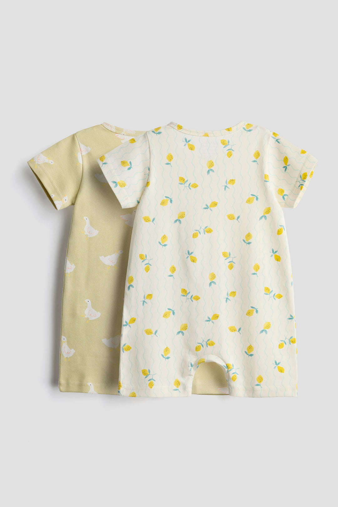Interlock Cotton Half Romper 2 Pack | Lemon Duck