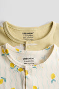 Interlock Cotton Half Romper 2 Pack | Lemon Duck