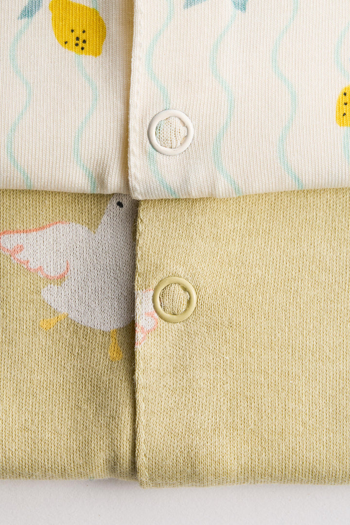 Interlock Cotton Half Romper 2 Pack | Lemon Duck