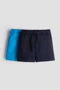 Everyday Comfort Kids’ Shorts – Pack of 2 (Navy & Sky Blue)