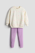 Sweatshirt Set -Pretty floral print with leggings