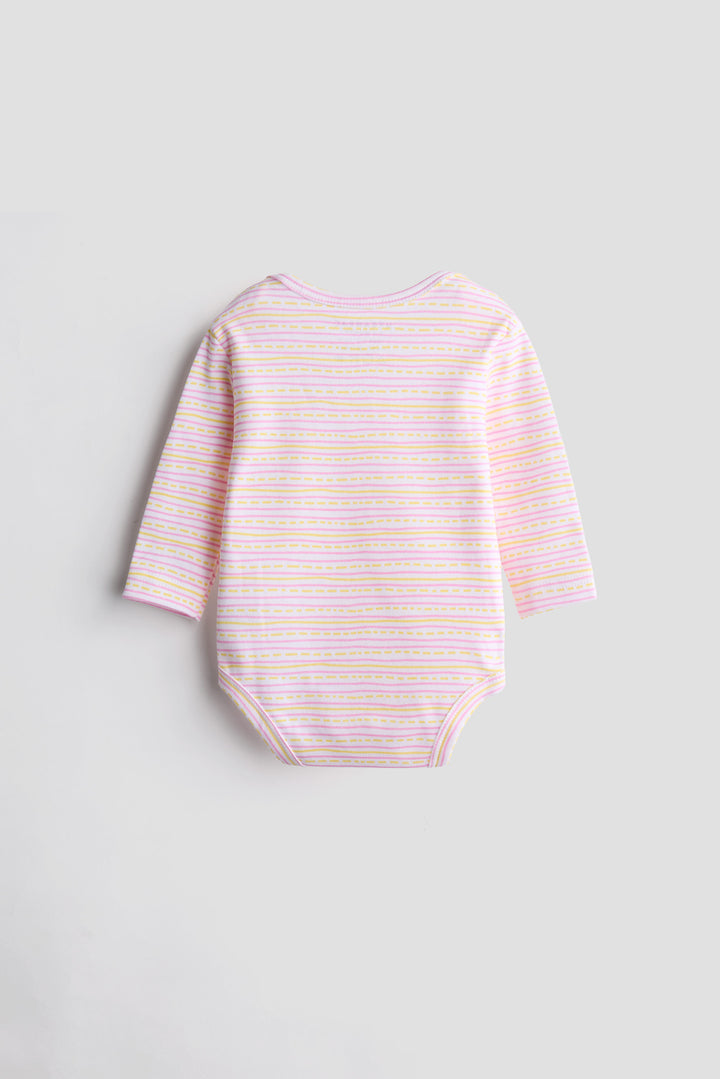 Whimsical Safari and Strip 2-Pack Onesie With Matching Bows