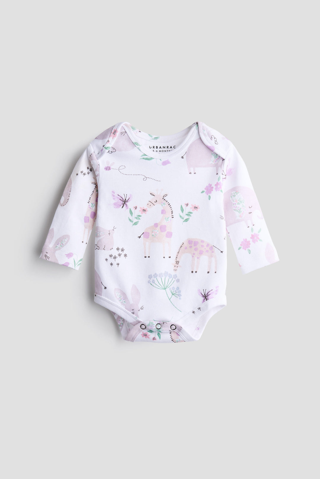 Whimsical Safari and Strip 2-Pack Onesie With Matching Bows