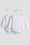 Urbanrac Floral Bloom 2-Pack Onesies + Bows