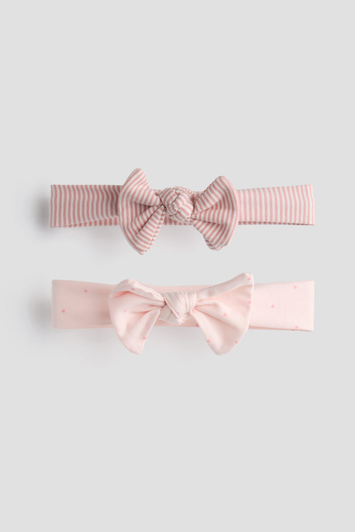 Pink Stripe & Dots 2-Pack Onesies with Bow