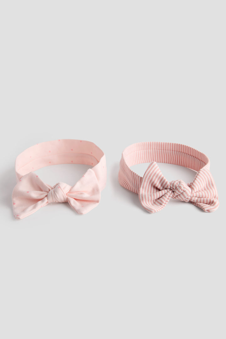 Pink Stripe & Dots 2-Pack Onesies with Bow