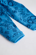 Fun blue print 100% cotton sleepwear/pajamas - Urbanrac