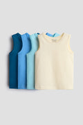 Cool Basics 4-Pack Sleeveless Vest Set | 100% Cotton | Baby & Toddler Boys
