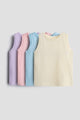 Pastel Dreams 4-Pack Sleeveless Vest Set | 100% Cotton | Baby & Toddler Girls Tank Tops