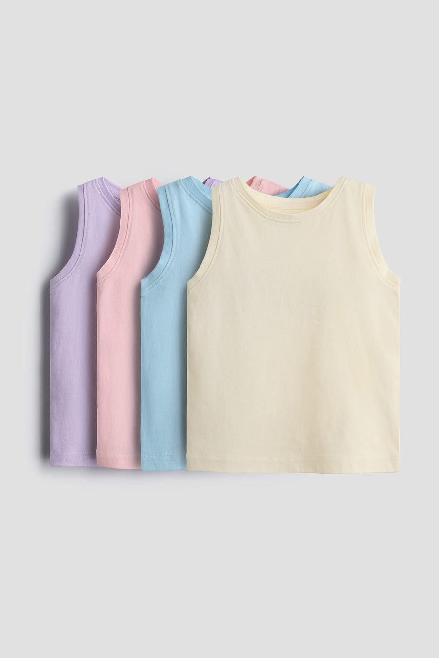 Pastel Dreams 4-Pack Sleeveless Vest Set | 100% Cotton | Baby & Toddler Girls Tank Tops
