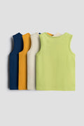 Everyday Brights 4-Pack Sleeveless Vest Set | 100% Cotton | Baby & Toddler Boys