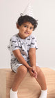 100% Cotton Teddy Print Gray Co-Ord Set